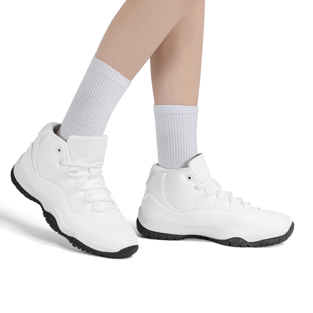 Customizable High Top Air Retro Sneakers (White Lace)