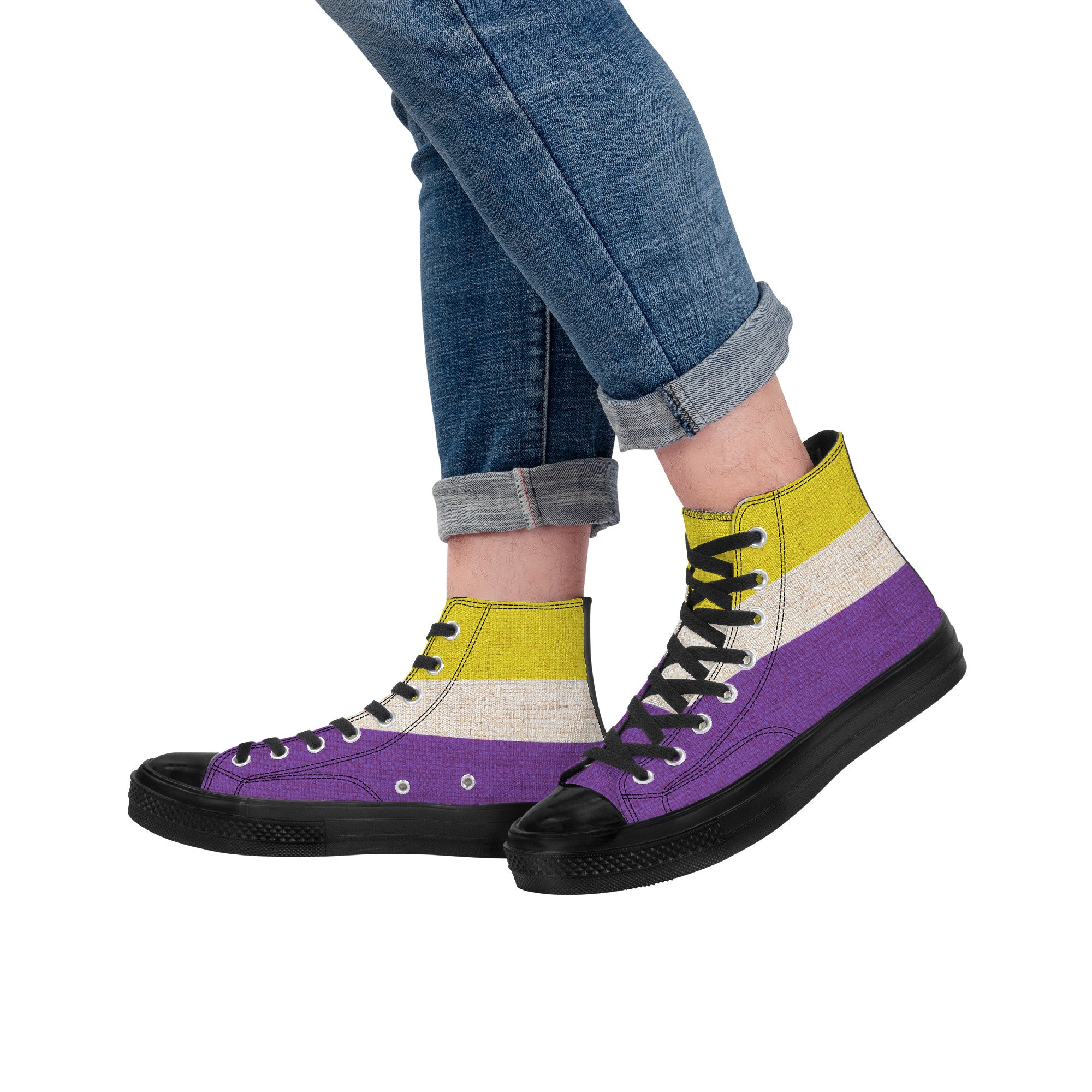 Cool shoes by Gayla Fox | Black High Top Customized | Shoe Zero