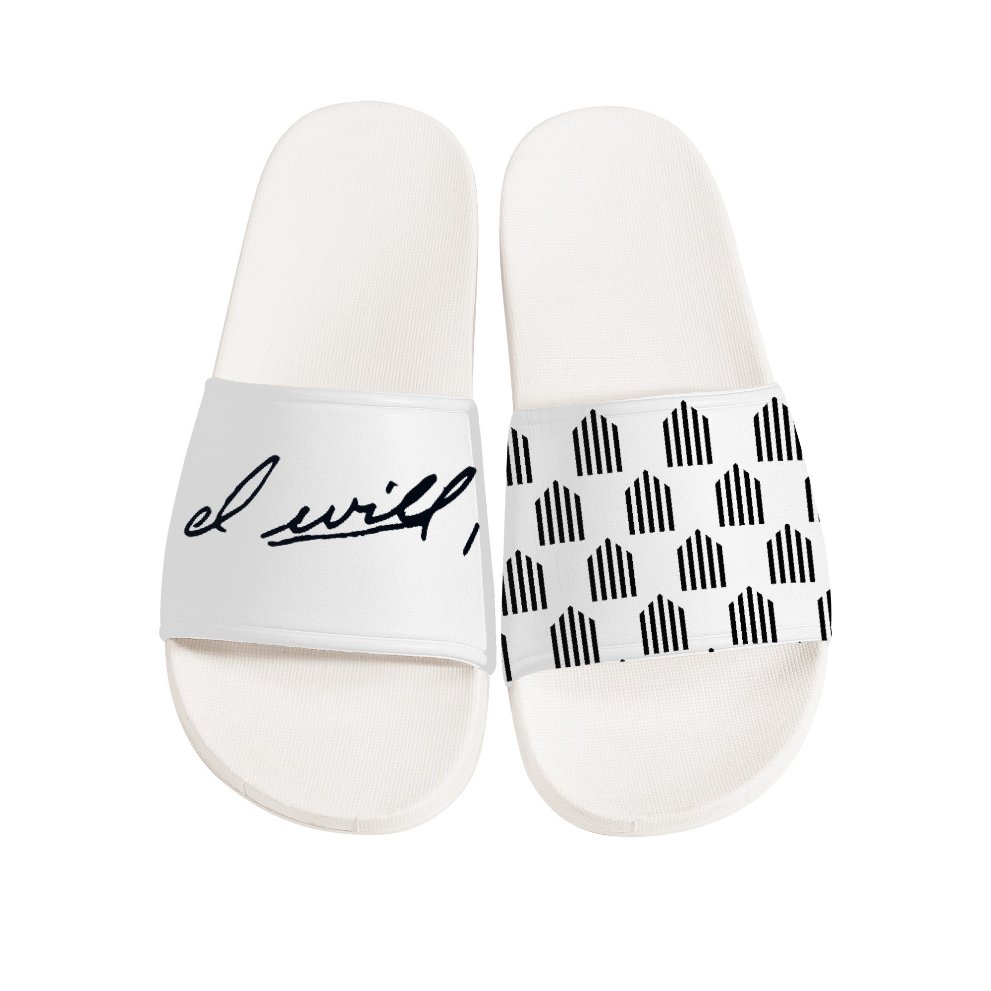 Jack Trice | V3 Customized Slide Sandals - White - Shoe Zero