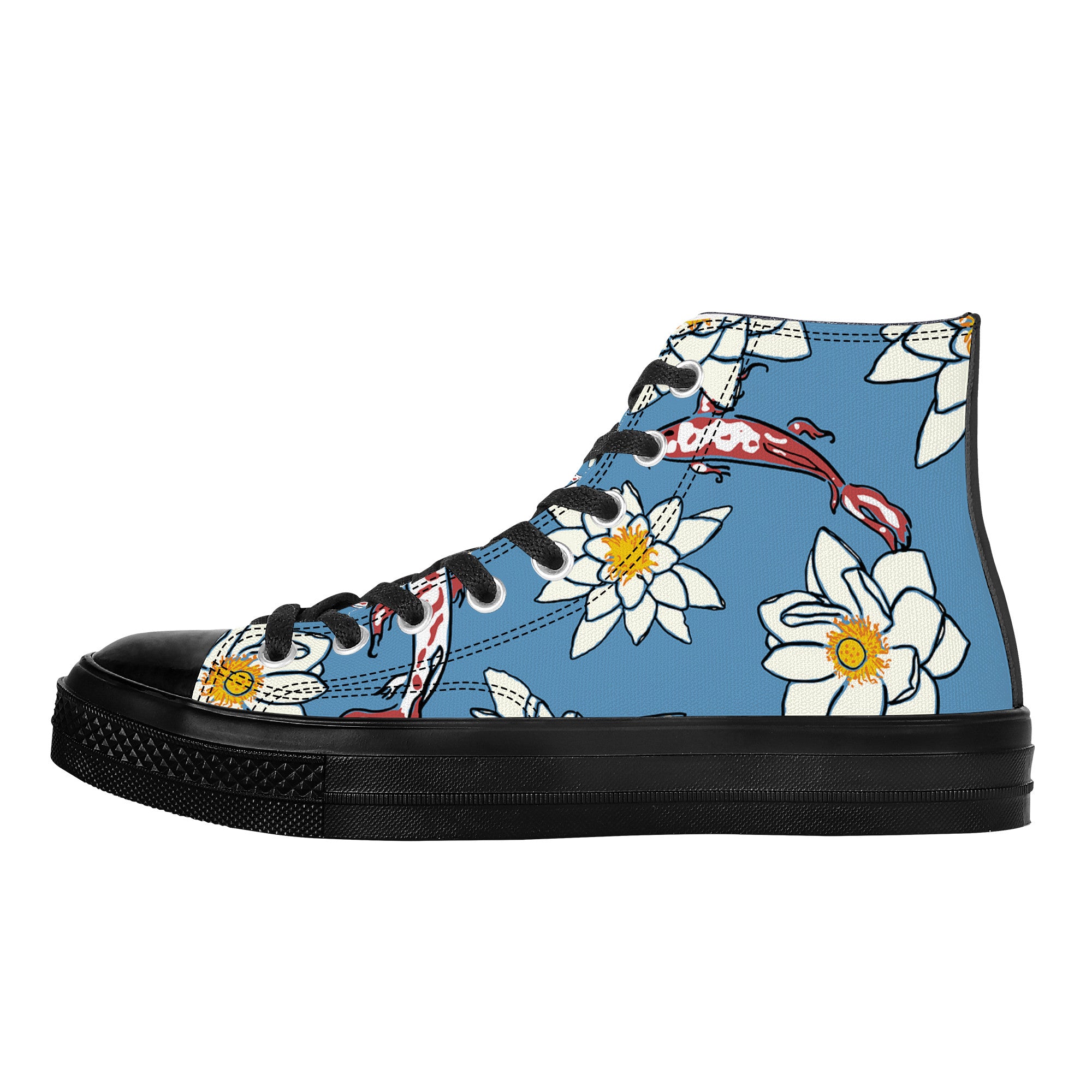Blue Blossom | Custom Canvas High Top Shoes | Shoe Zero