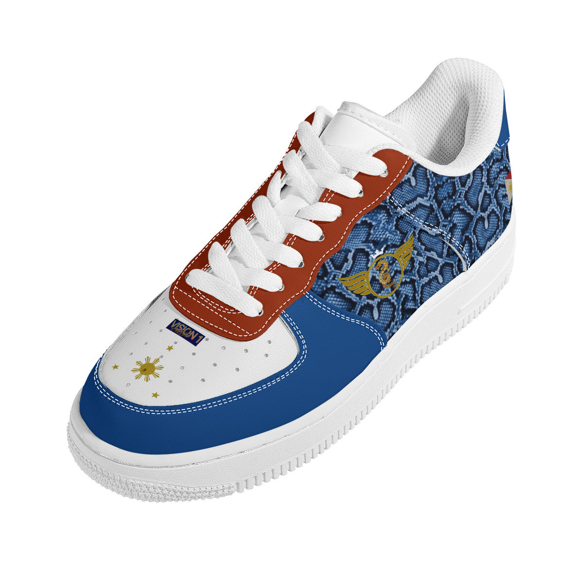 Majestic Blue and Re | Low Top Customized | Shoe Zero