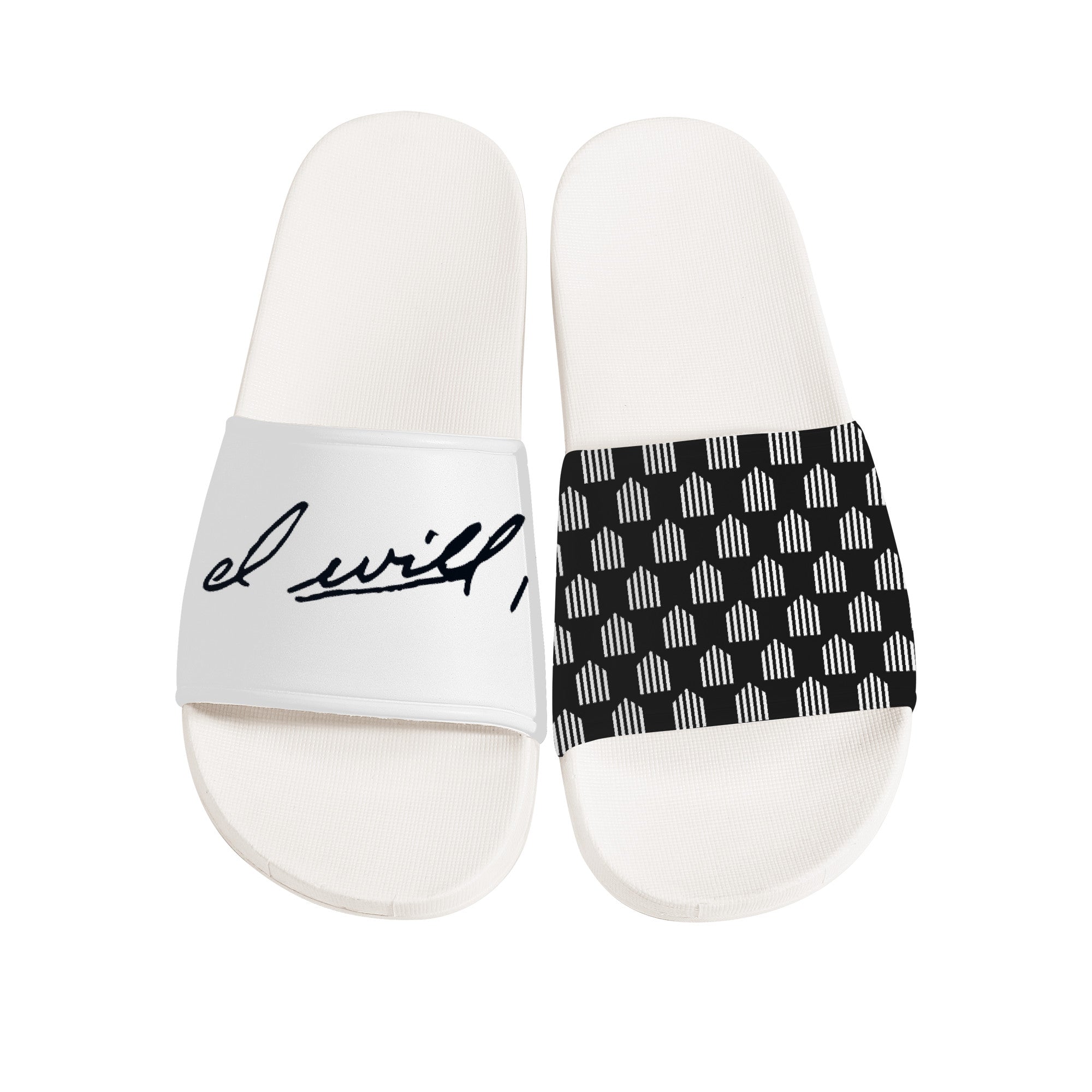 Jack Trice | V1 Customized Slide Sandals - White - Shoe Zero