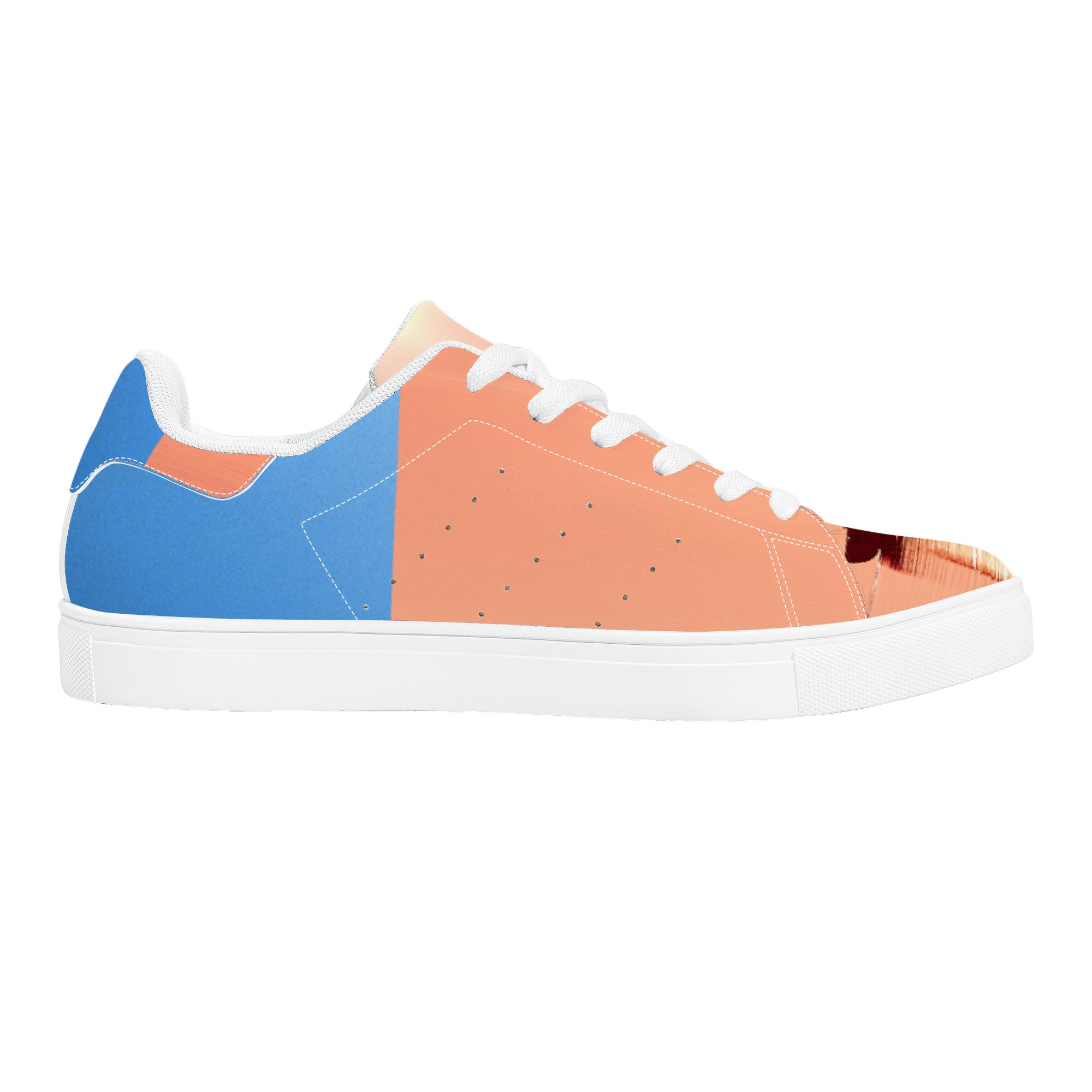 Blue Sail Leather Sneakers | Low Top Customized | Shoe Zero