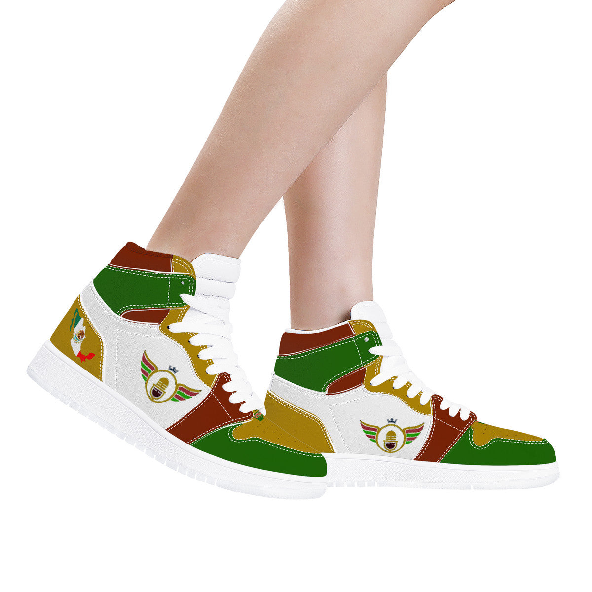Gold Series - Green, Red and Gold | High Top Customized | Shoe Zero