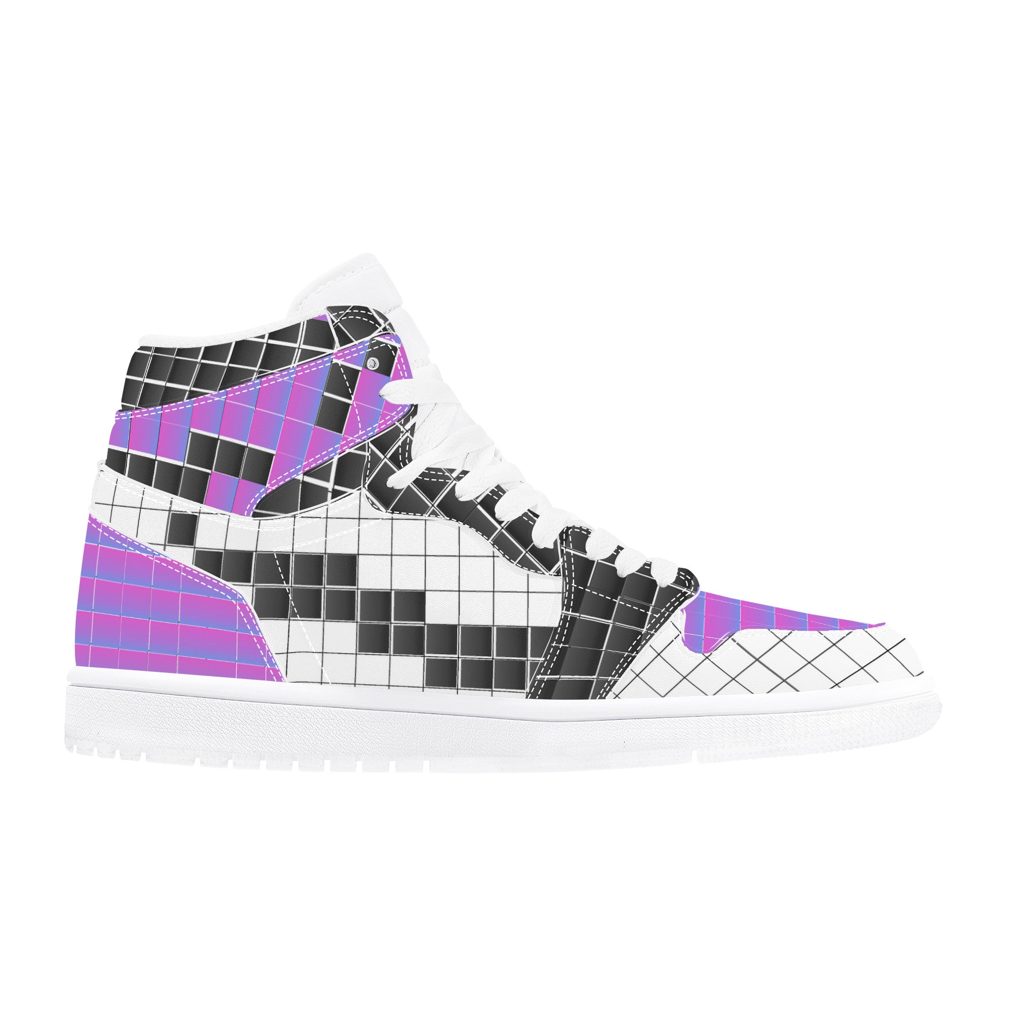 Design From NFT - Purple Pixel | High Top Customized | Shoe Zero