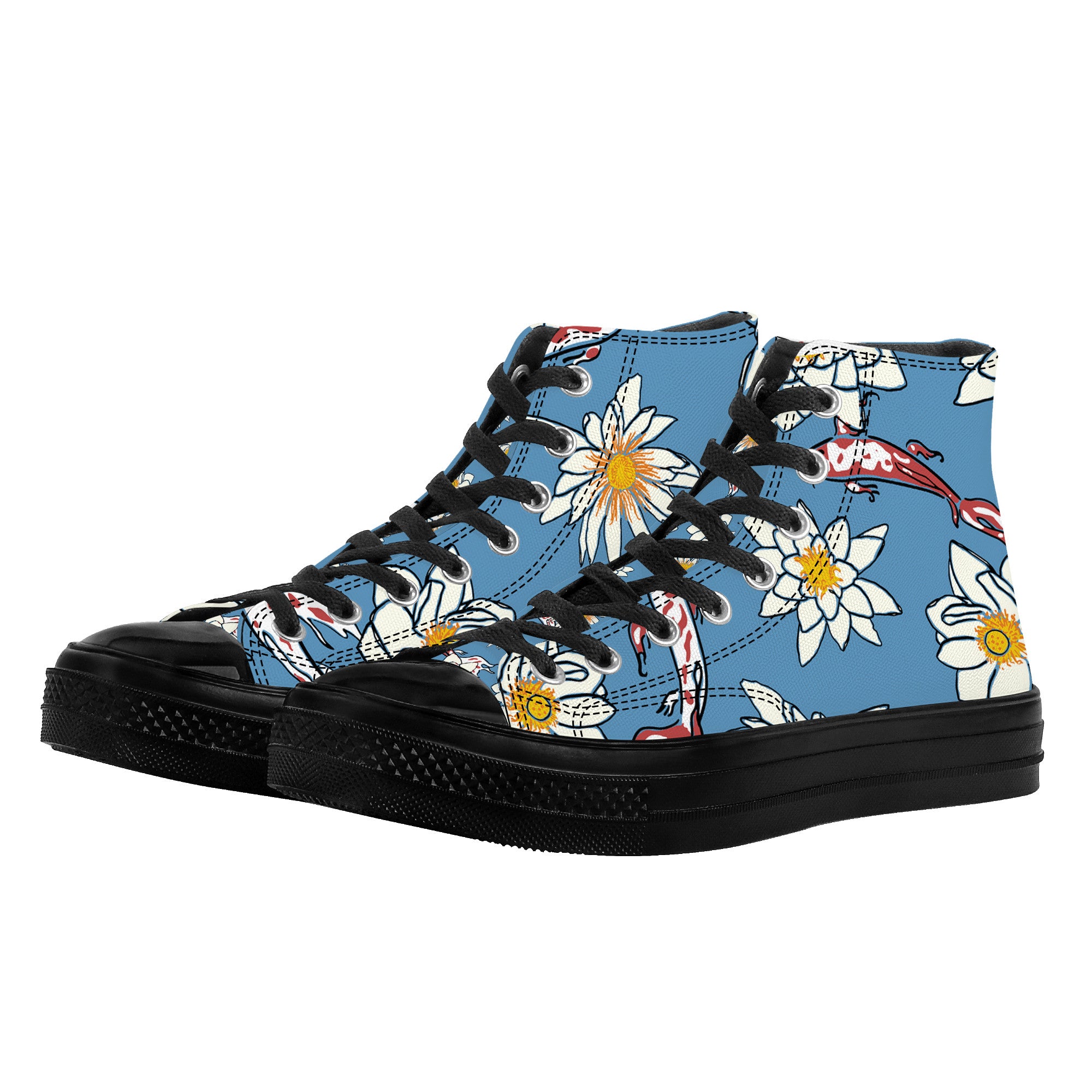 Blue Blossom | Custom Canvas High Top Shoes | Shoe Zero