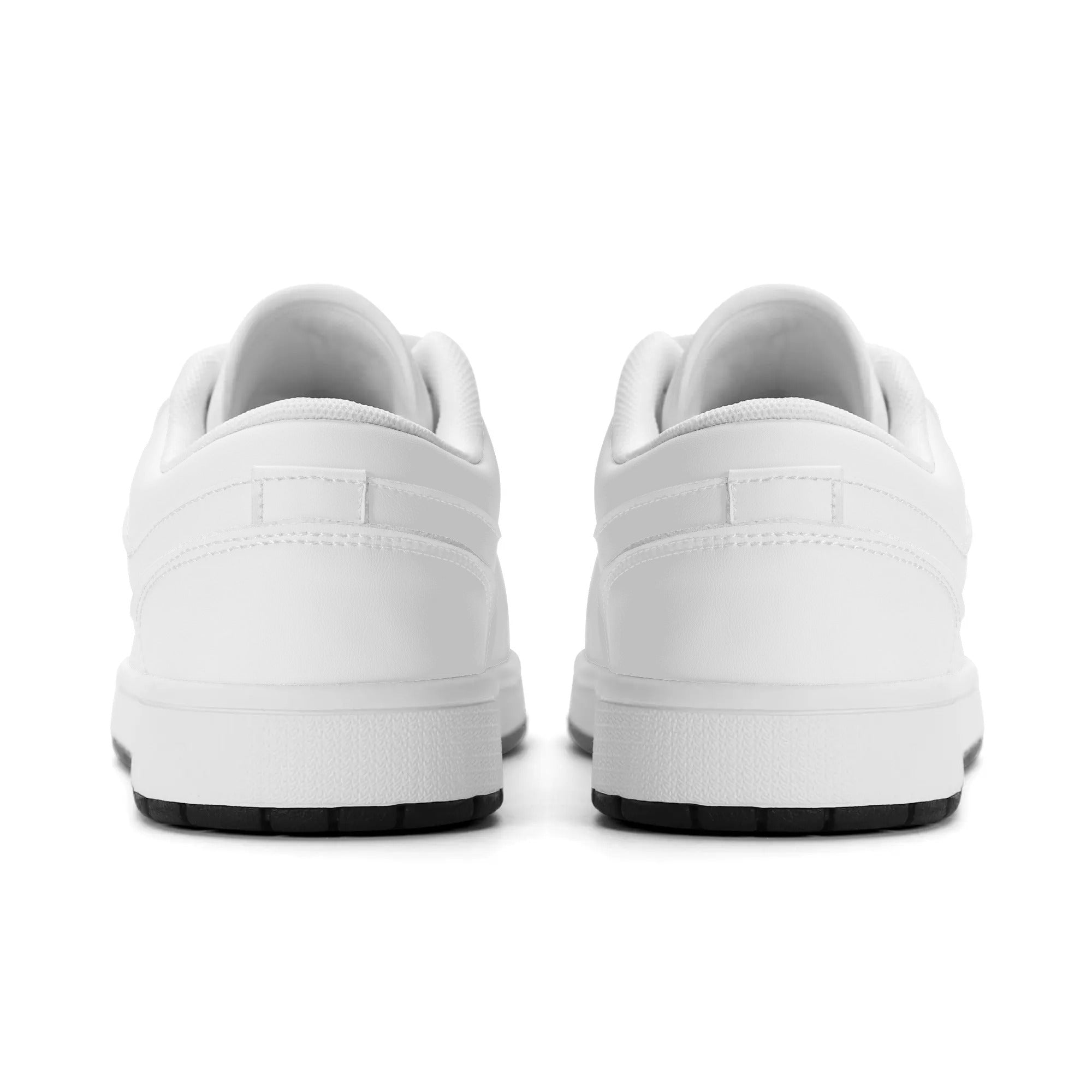 2.0 Customizable Vegan Leather Skateboard Low Top Sneakers (White)