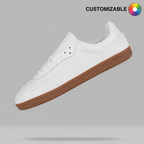 Street Zero white court sneaker with gum sole
