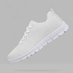 zero running shoes floating three-quarter white