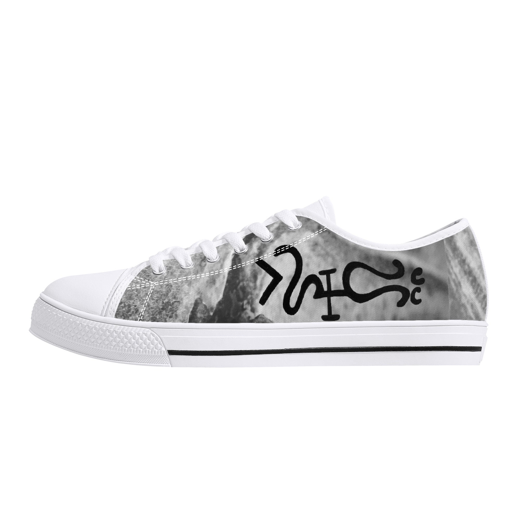 We thank you | Customized Low-Top Canvas Shoes - White - Shoe Zero