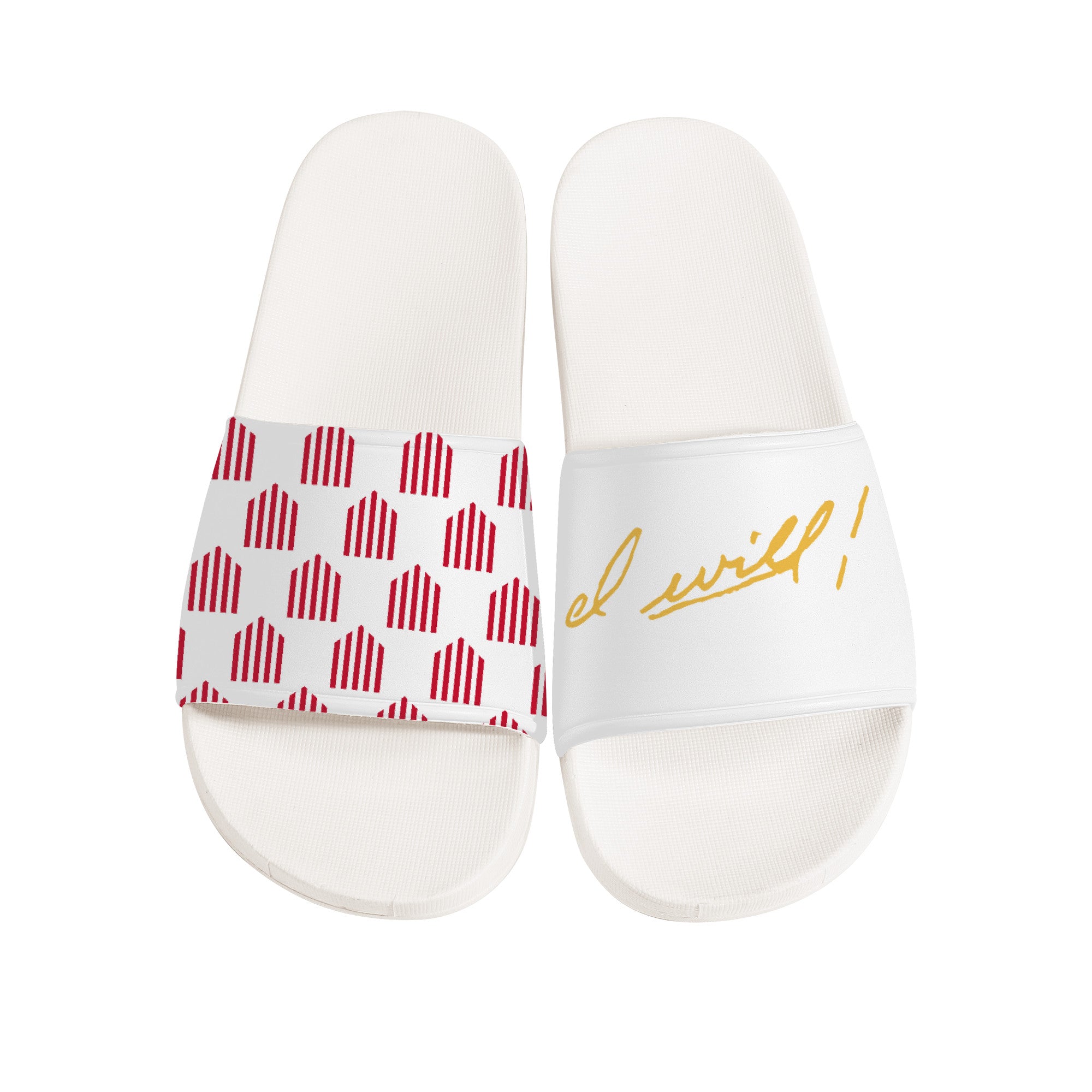 Jack Trice | V2 Customized Slide Sandals - White - Shoe Zero