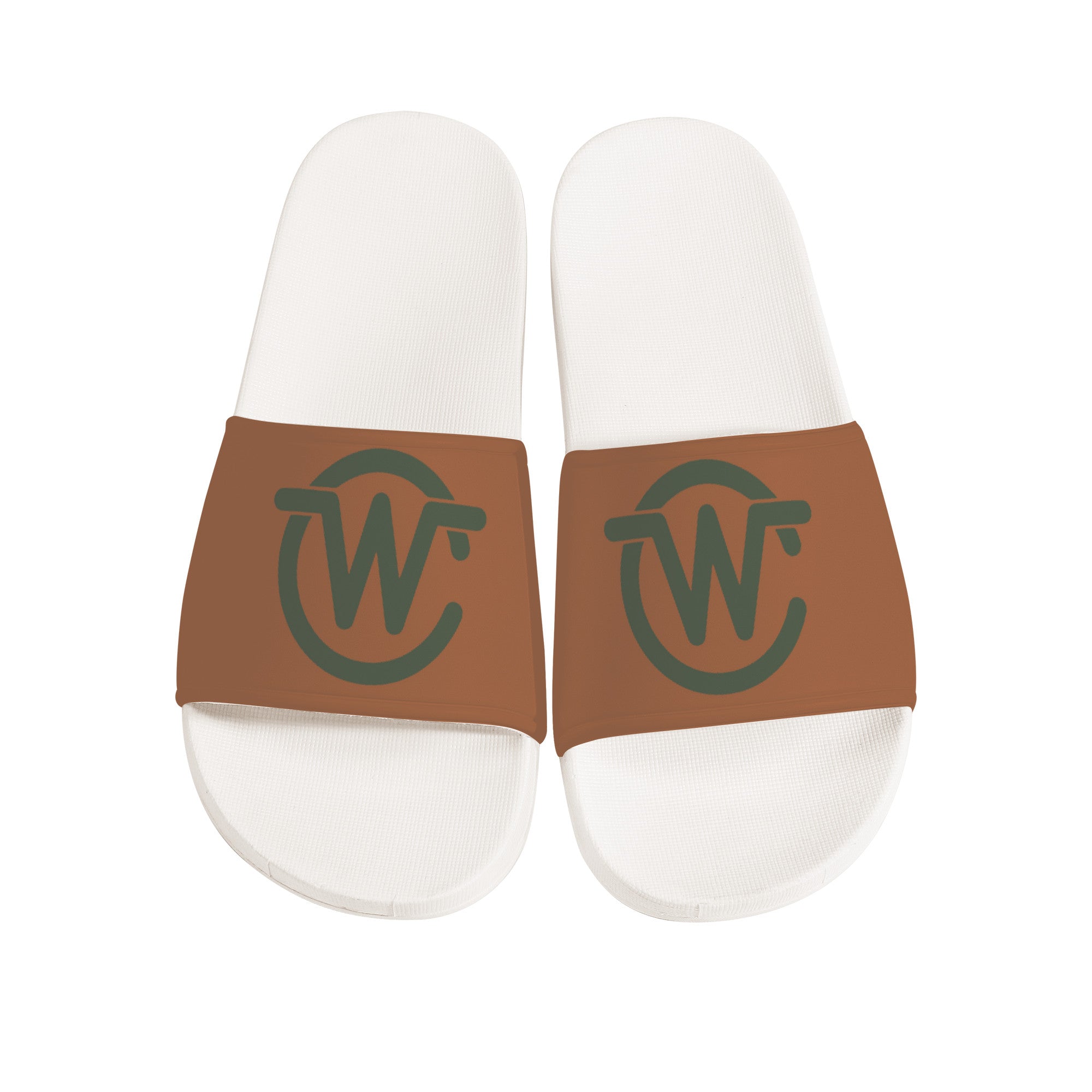 Woodcliff Lake Custom Slide Sandals - Brown and Green - Shoe Zero