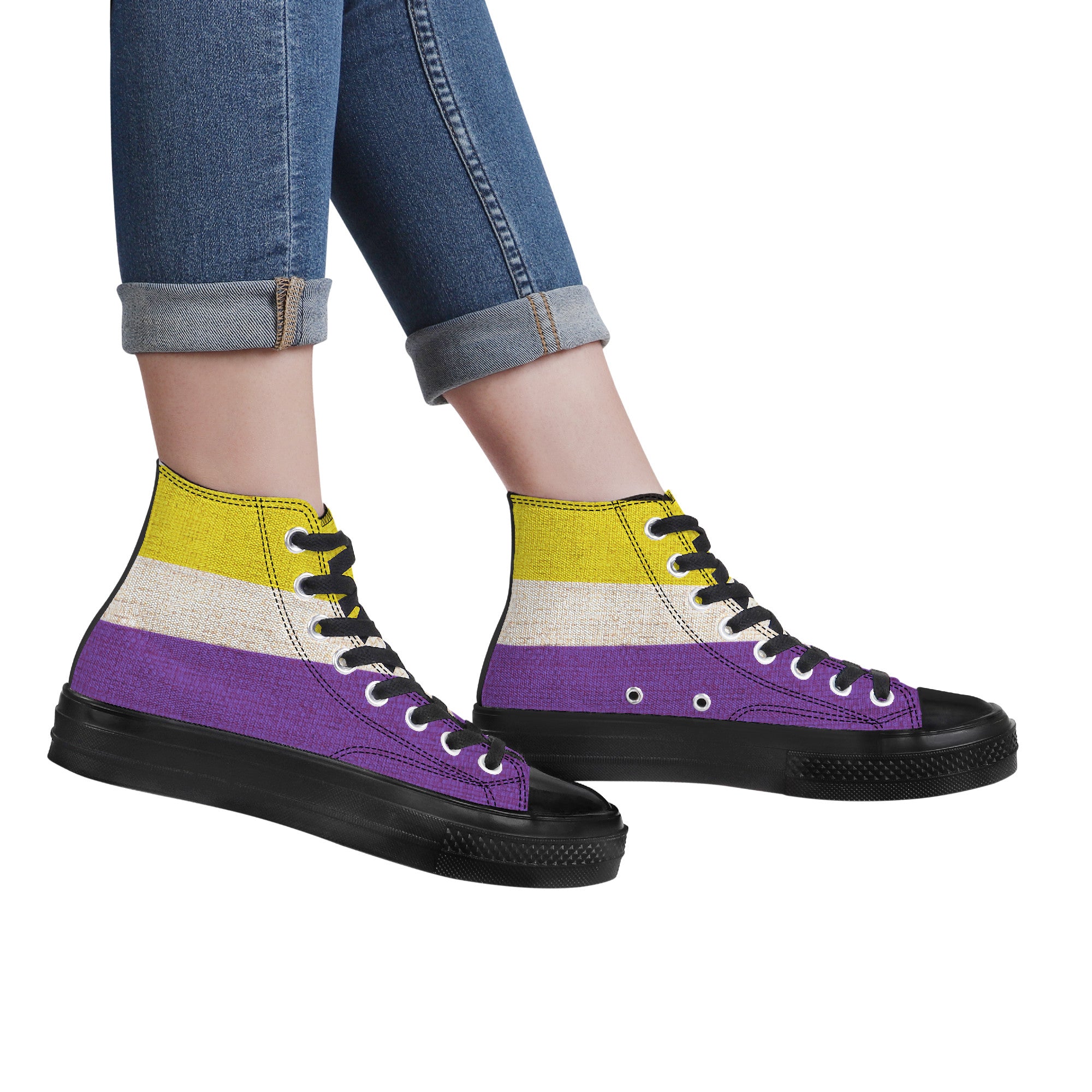 Cool shoes by Gayla Fox | Black High Top Customized | Shoe Zero