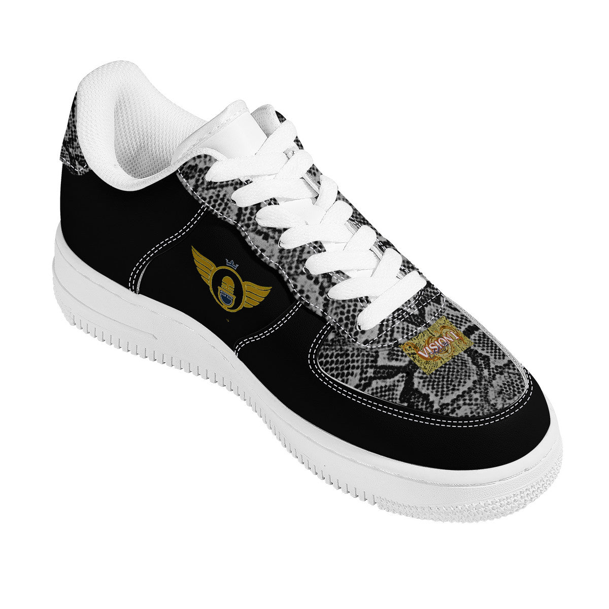 Custom Jordan 1 Low popular Black and Gold skateboard shoes