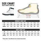 boot zero size chart with foot diagram