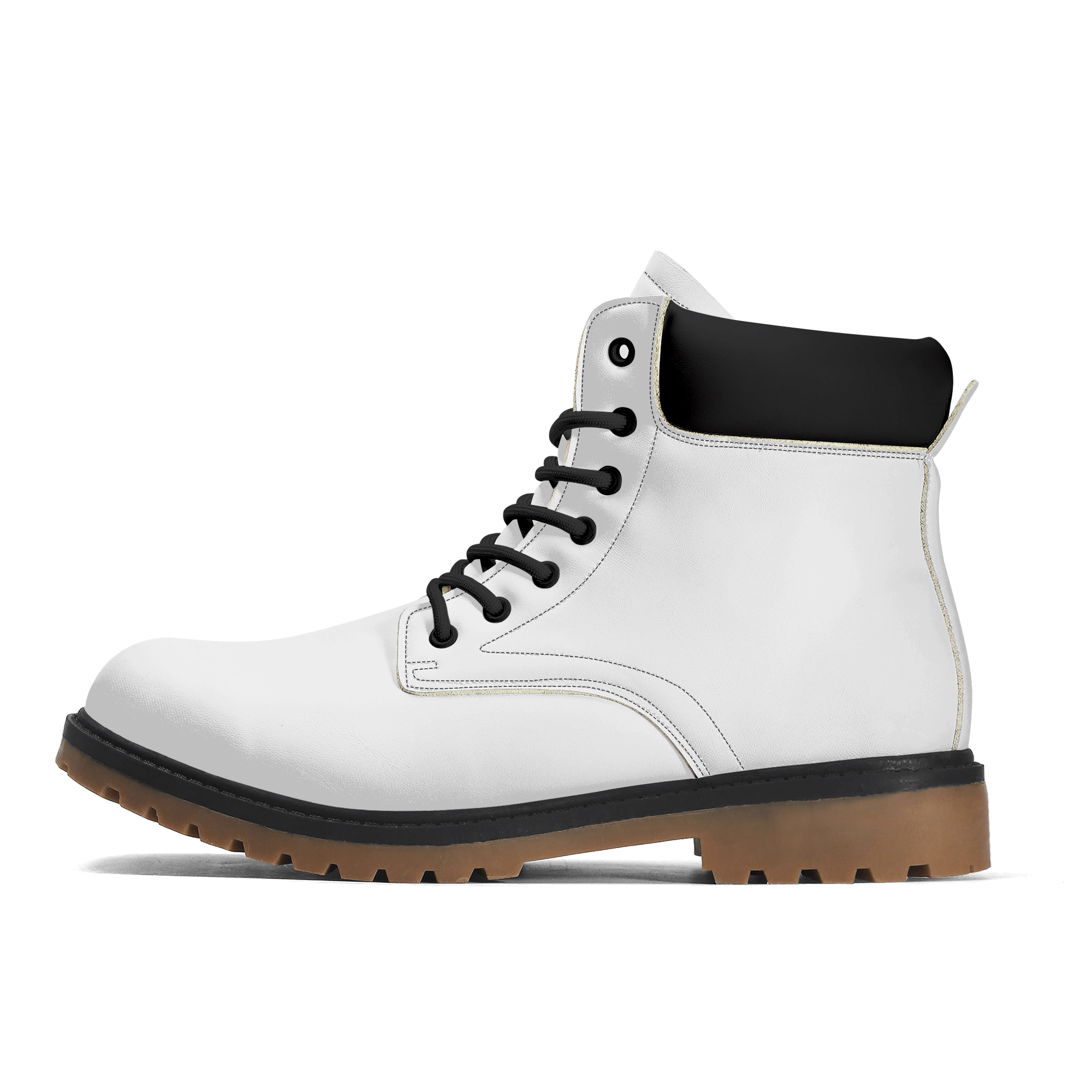 Customizable Vegan Leather Boots Brown Outsole