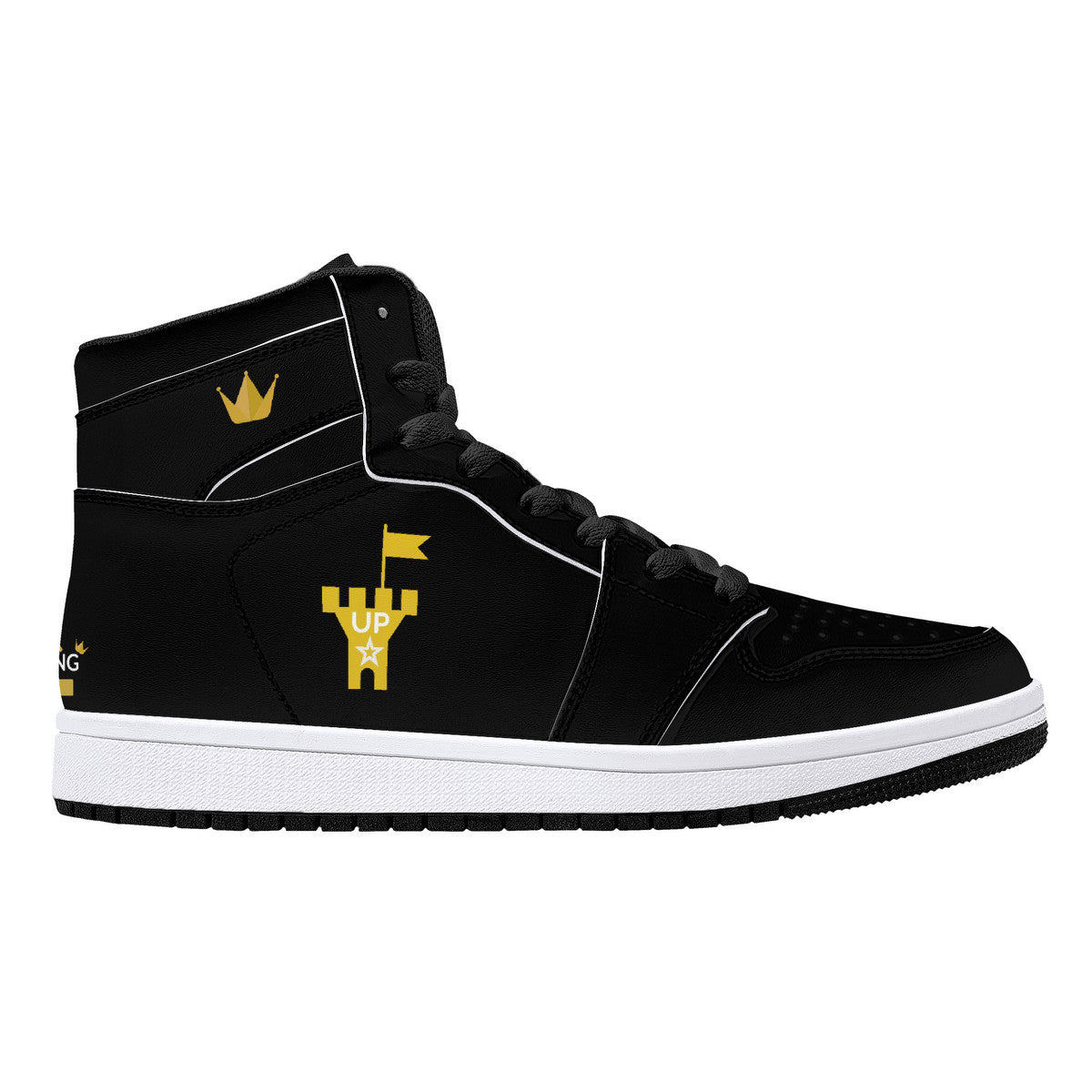 Gold Top Tier- Black | High Top Customized | Shoe Zero