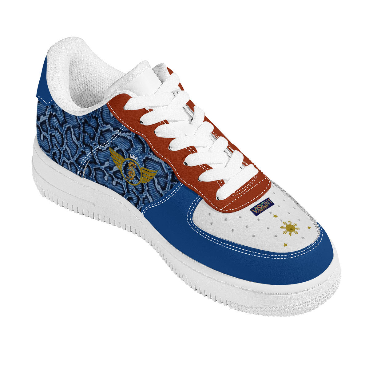 Majestic Blue and Re | Low Top Customized | Shoe Zero