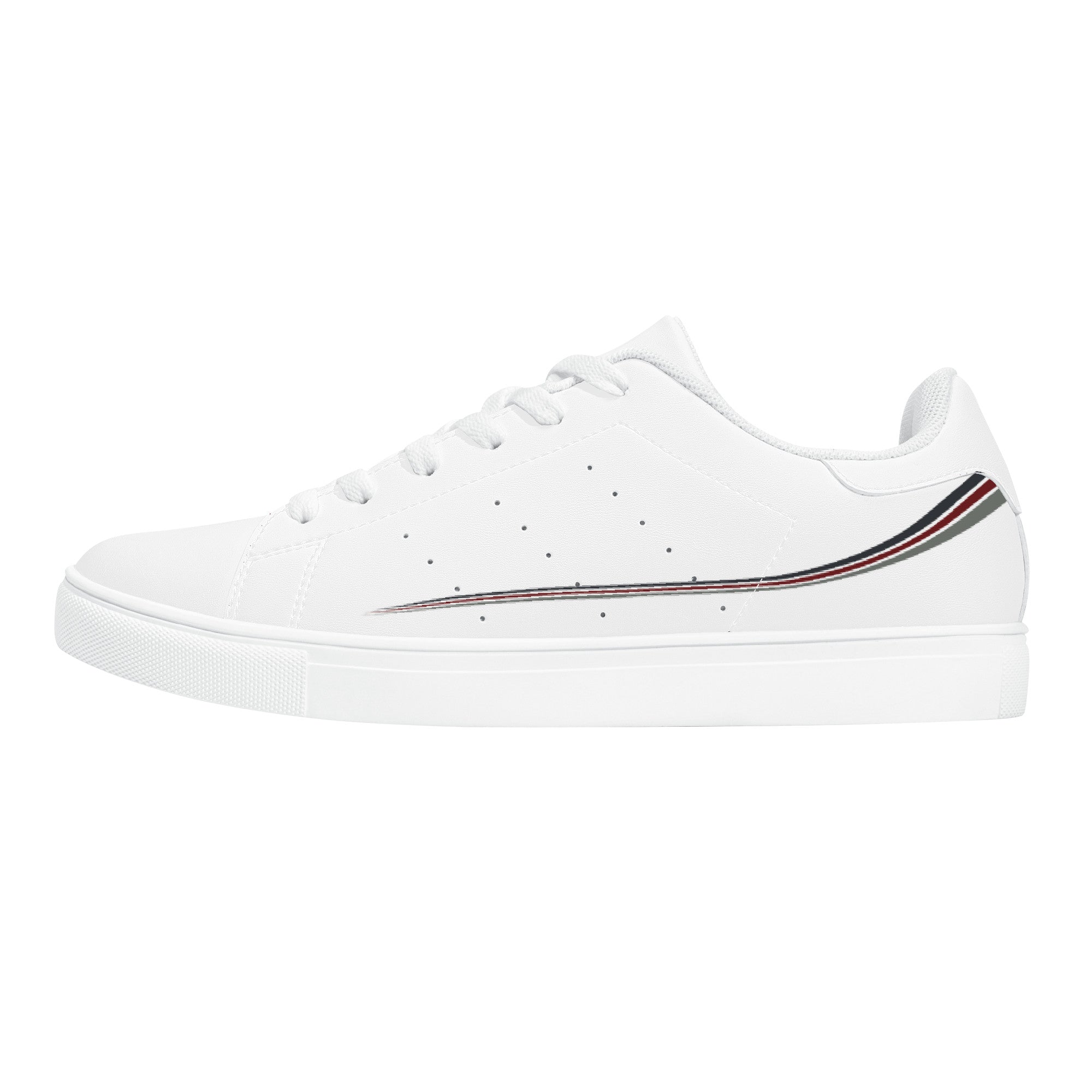 Net Jets V1 | Customized Low-Top Synthetic Leather Sneakers - White - Shoe Zero