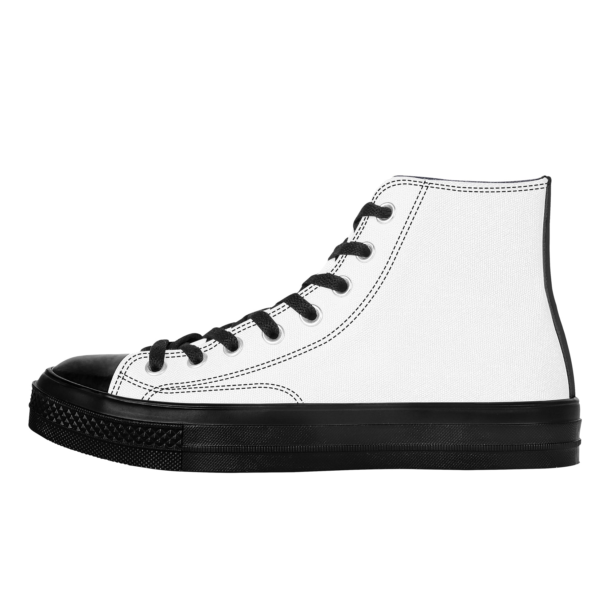 Customizable High Top Canvas Shoes - Design Custom Shoes with Black Sole - Shoe Zero