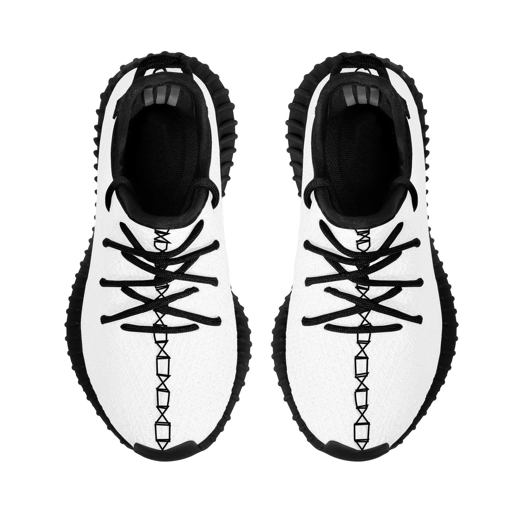 Customizable Kids Mesh Knit Sneaker - Black - Shoe Zero
