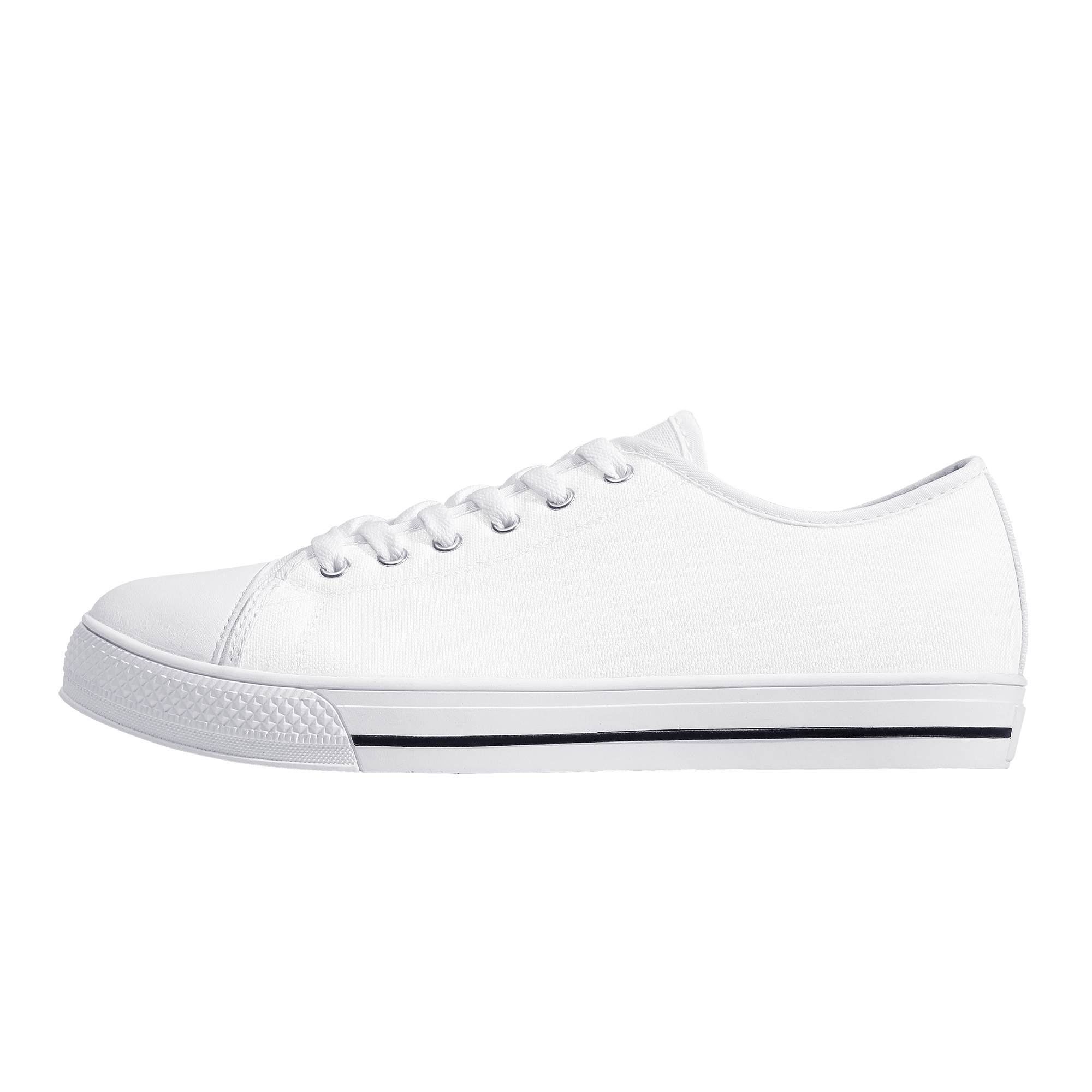 Customizable Low-Top Canvas Shoes With Customized Tongue - White - Shoe Zero