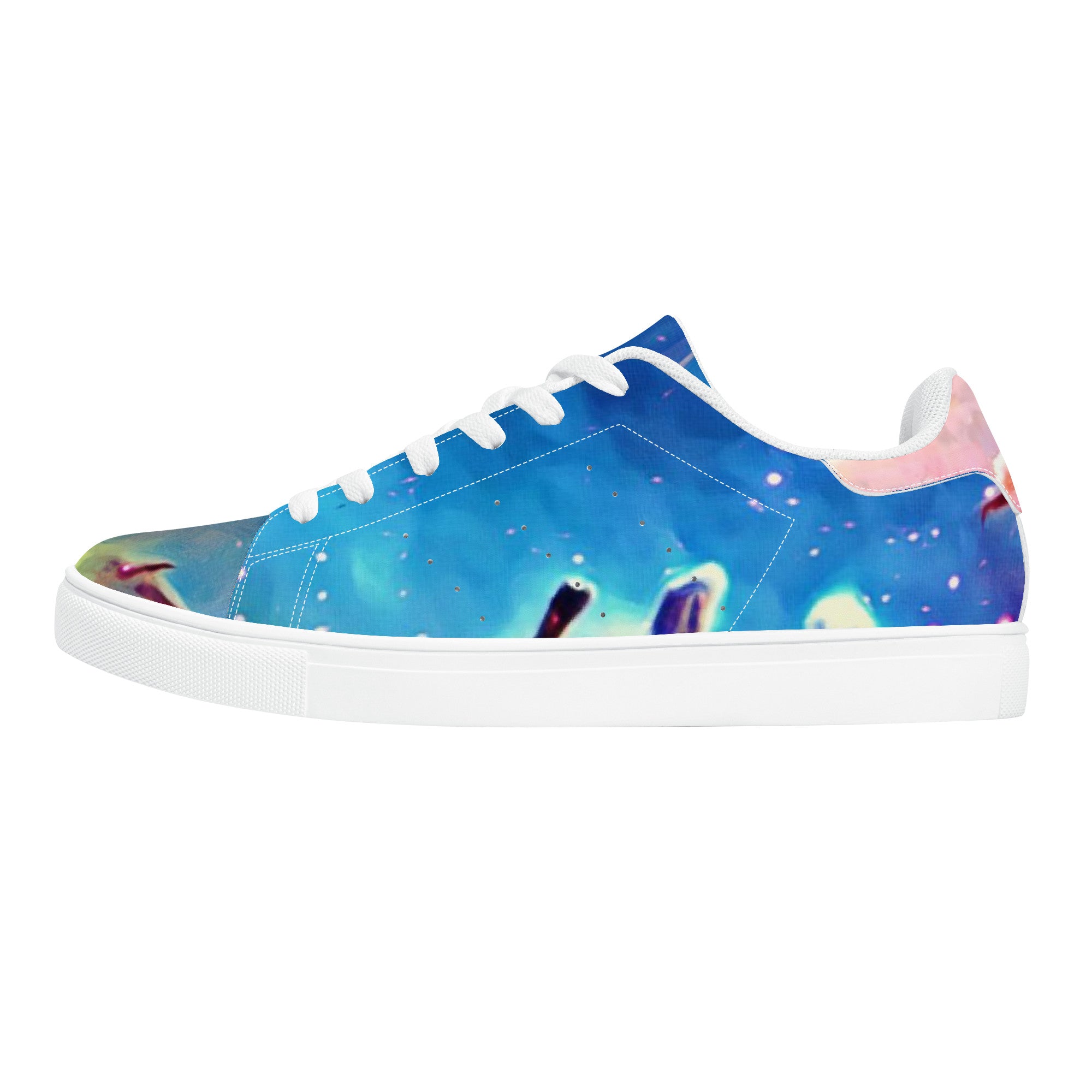 Stars of Creation by Denise Dundon Low-Top Leather Sneakers by Shoe Zero - Shoe Zero