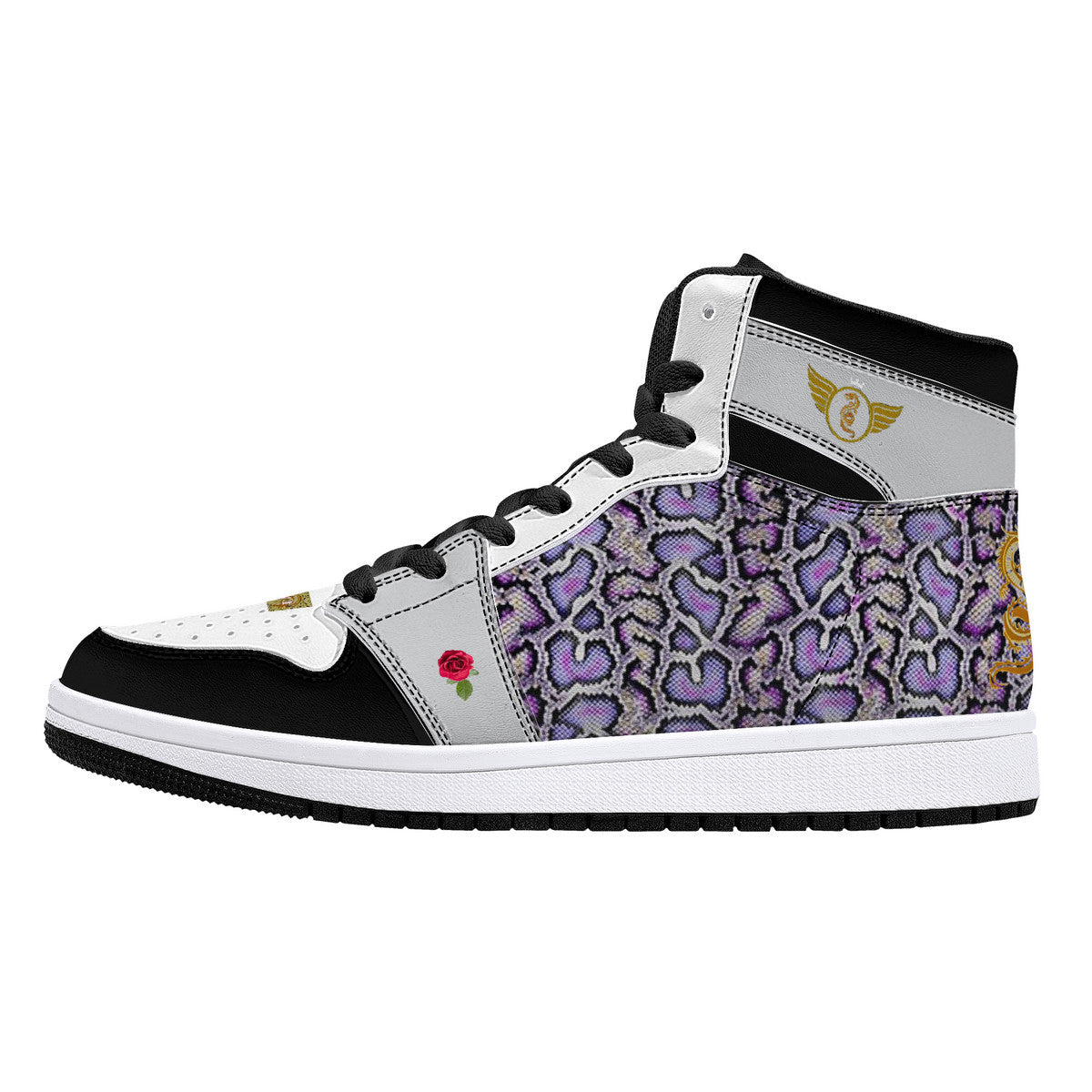 Majestic Purple Print | Vision 1 Collection | High Top Sneaker - Designed Shoe Drop - Shoe Zero