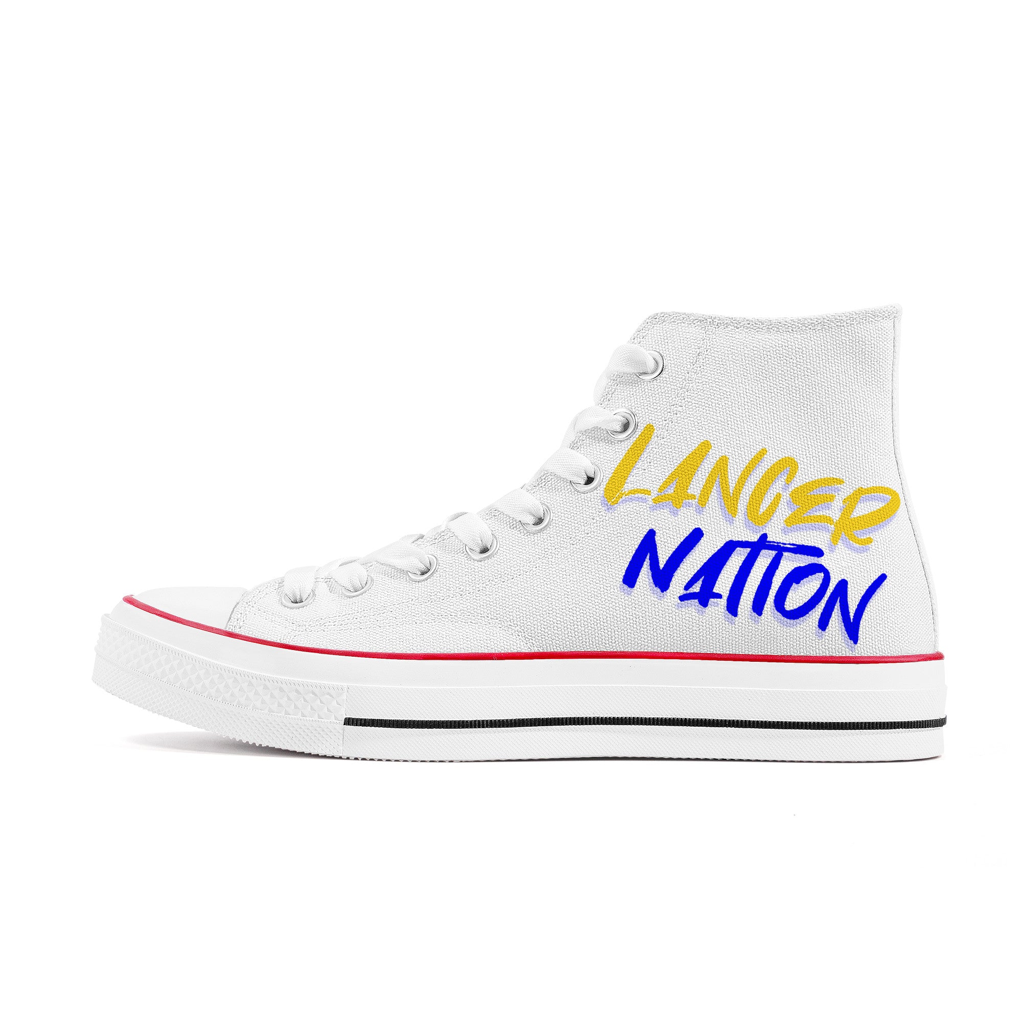 Nick Muench V5 Custom Shoes | High Top Canvas Shoes - White - Shoe Zero