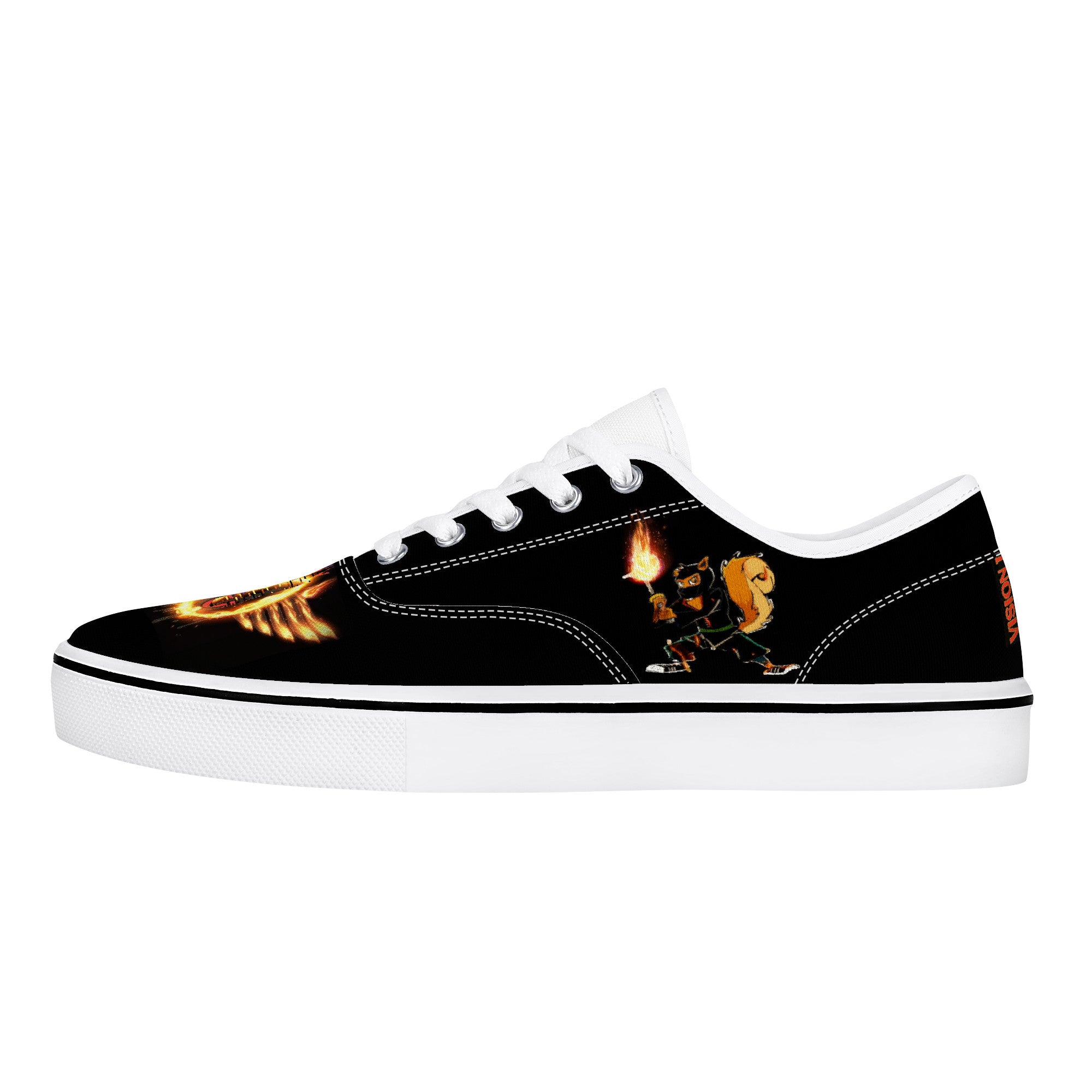 Majestics Black | Vision 1 Collection | Low Top Skate Shoe - Designed Shoe Drop - Shoe Zero