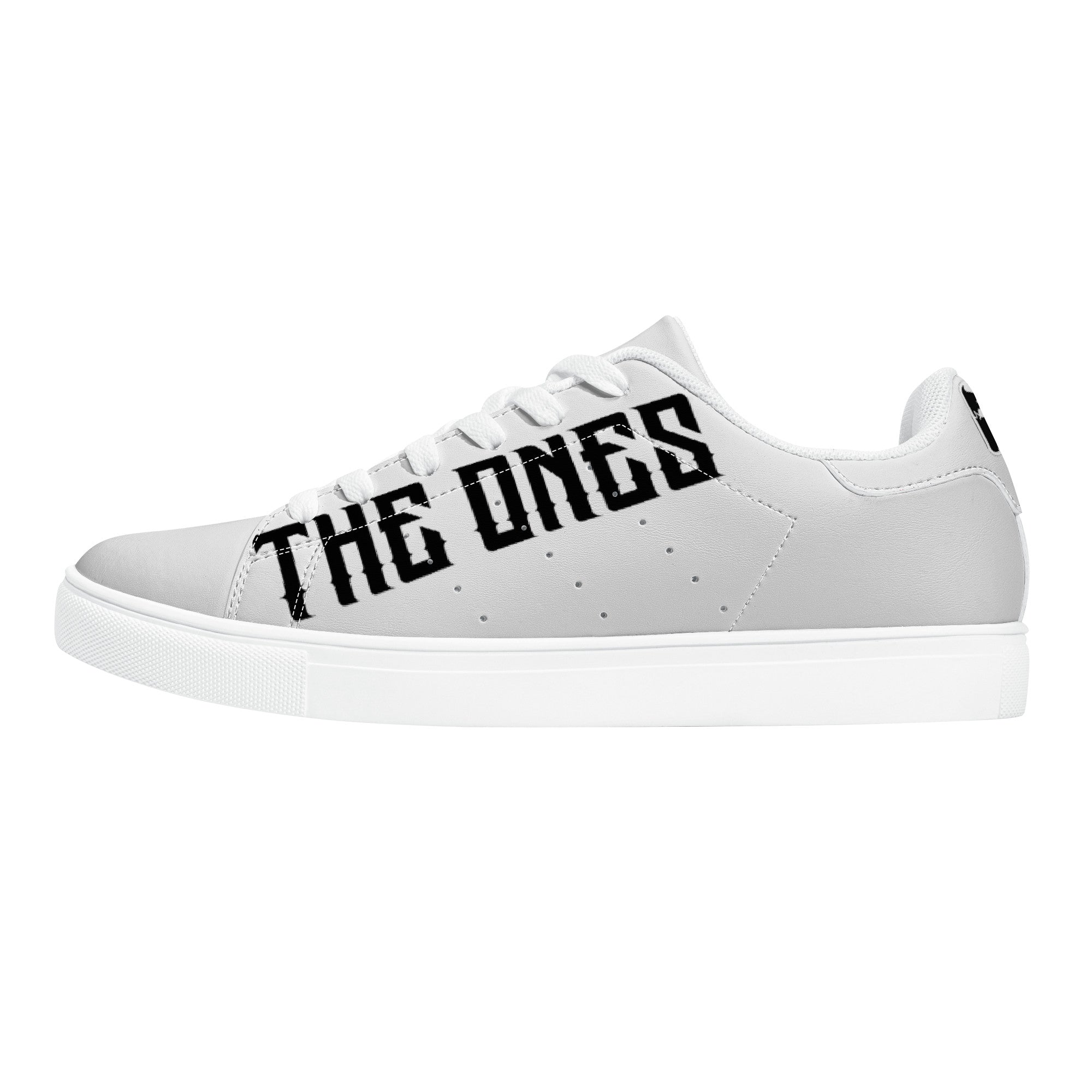 The Ones - Black on White - Low-Top Synthetic Leather Sneakers - Shoe Zero