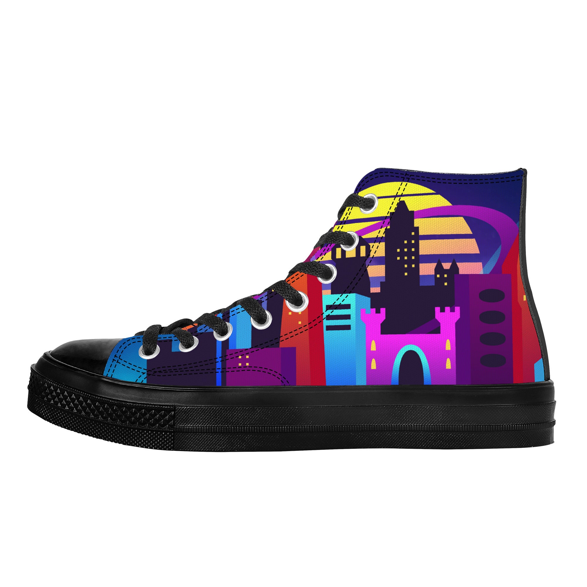 The Night of the Moose High Top Canvas Shoes - Black - Shoe Zero
